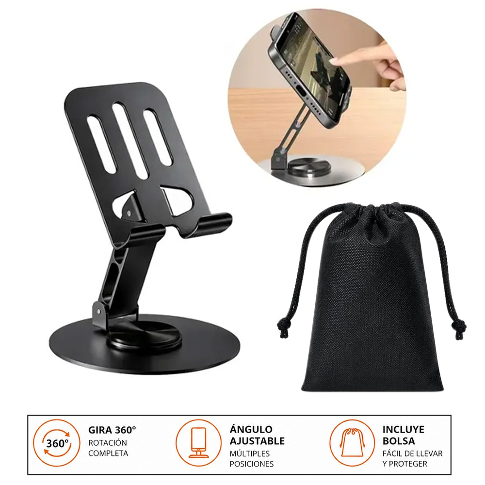 Soporte plegable para móvil con giro de 360°
